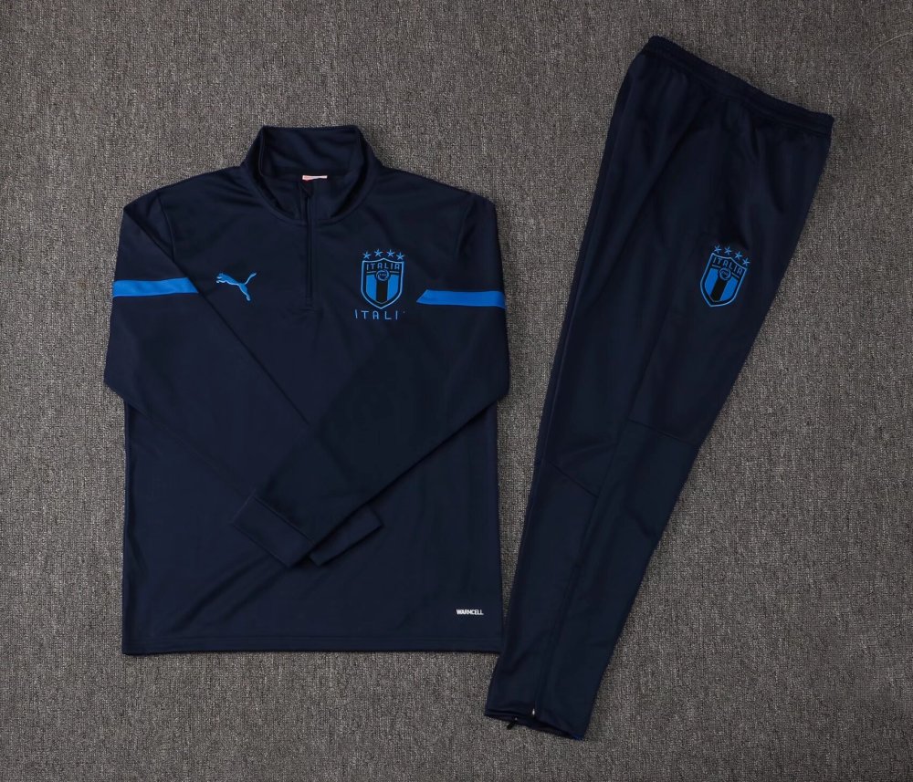 2021-2022 Italian half-pull training uniform blue suit