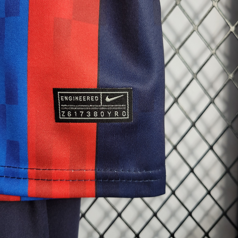 2022-23 Kids Barcelona Home LEWANDOWSKI O.DEMBELE PEDRI PATRI JORDI ALBA Football jersey