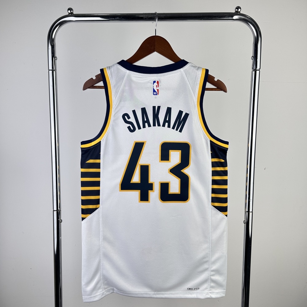23 Season Indiana Pacers Home White 43 SIAKAM