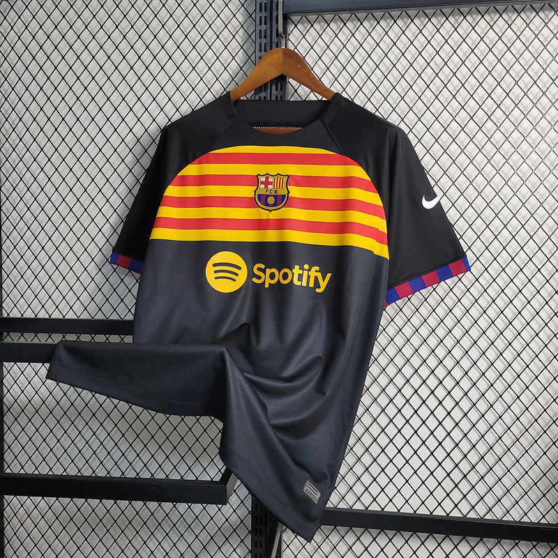 2023-24 Barcelona Black Training Jersey   GAVI LEWANDOWSKI F. DE JONG PEDRI FERMíN Football jersey