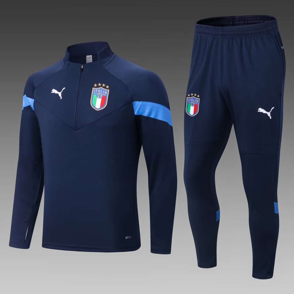 2022-2023 Italian half-pull training suit blue suit