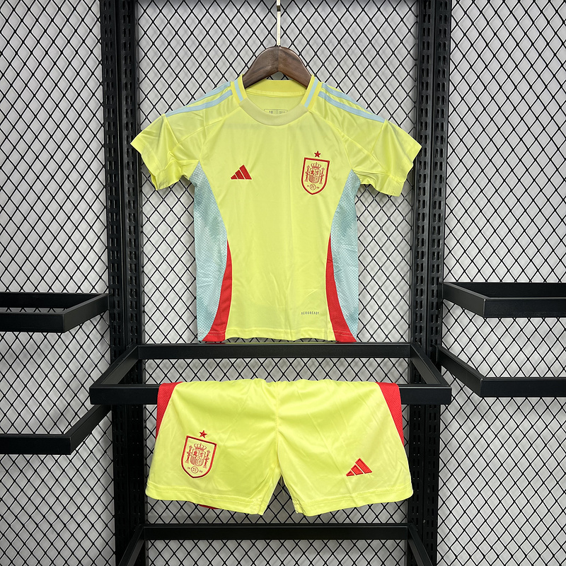 Spain 2024-25 Euro Away Kids Kit Jersey