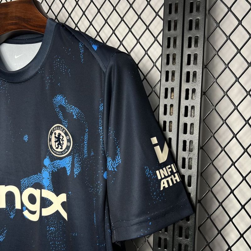 2024-25 Chelsea Dark blue Pre-match training Football jersey