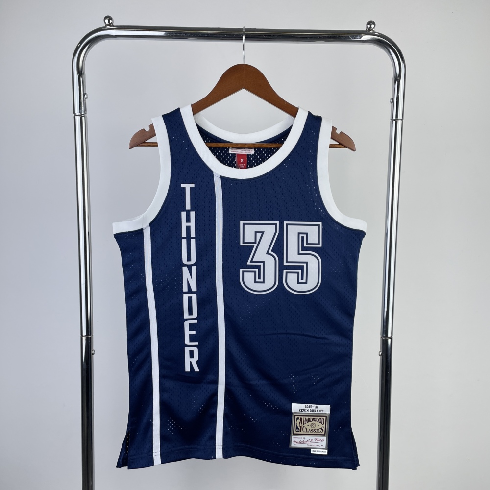 Oklahoma City Thunder MN Retro 2015-16 Season Navy Blue 35 DURANT
