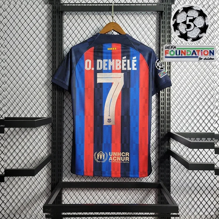 2022-23 Barcelona Home LEWANDOWSKI O.DEMBELE PEDRI PATRI JORDI ALBA Football jersey