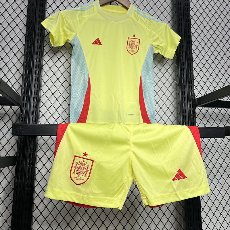Spain 2024-25 Euro Away Kids Kit Jersey