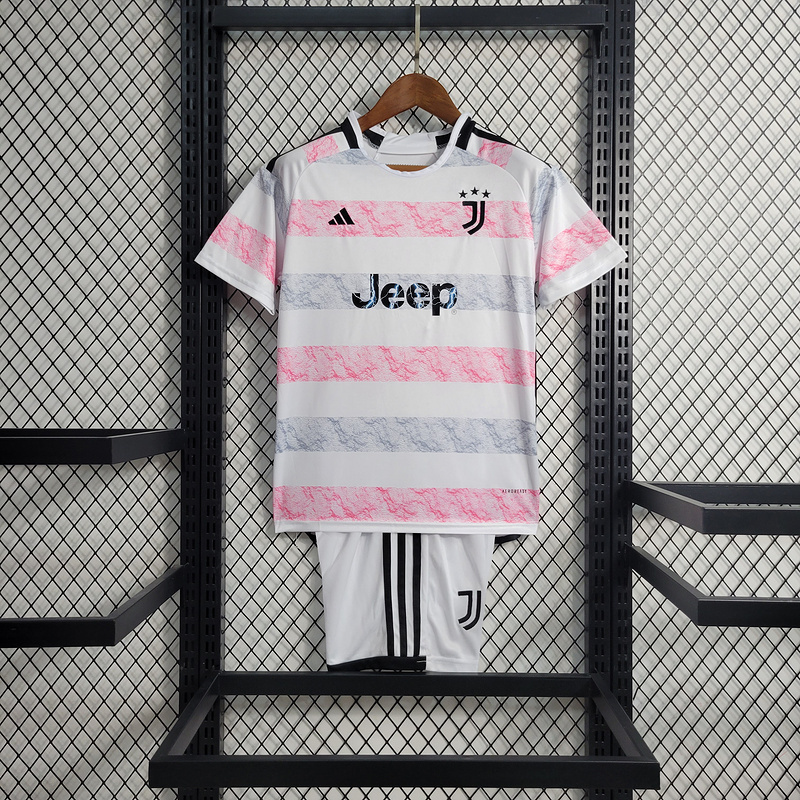 2023-24 kids Juventus away  CHIESA VLAHOVIC POGBA KOSTIC Football jersey