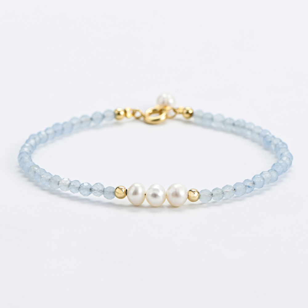 海蓝宝珍珠手链