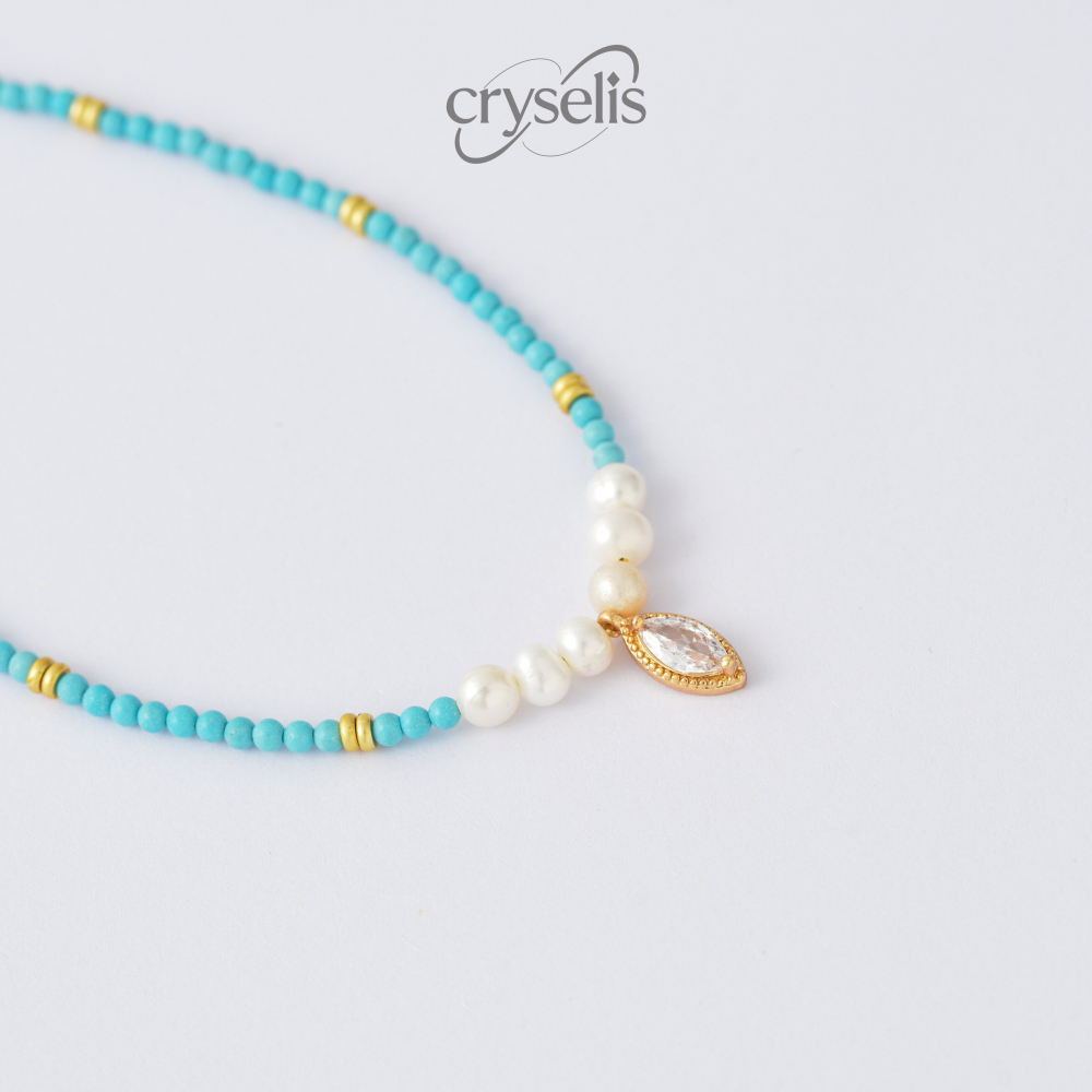 Turquoise Eye-Shaped Necklace