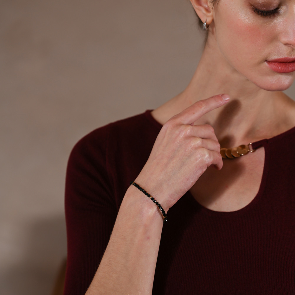 Faceted Black Spinel Bracelet