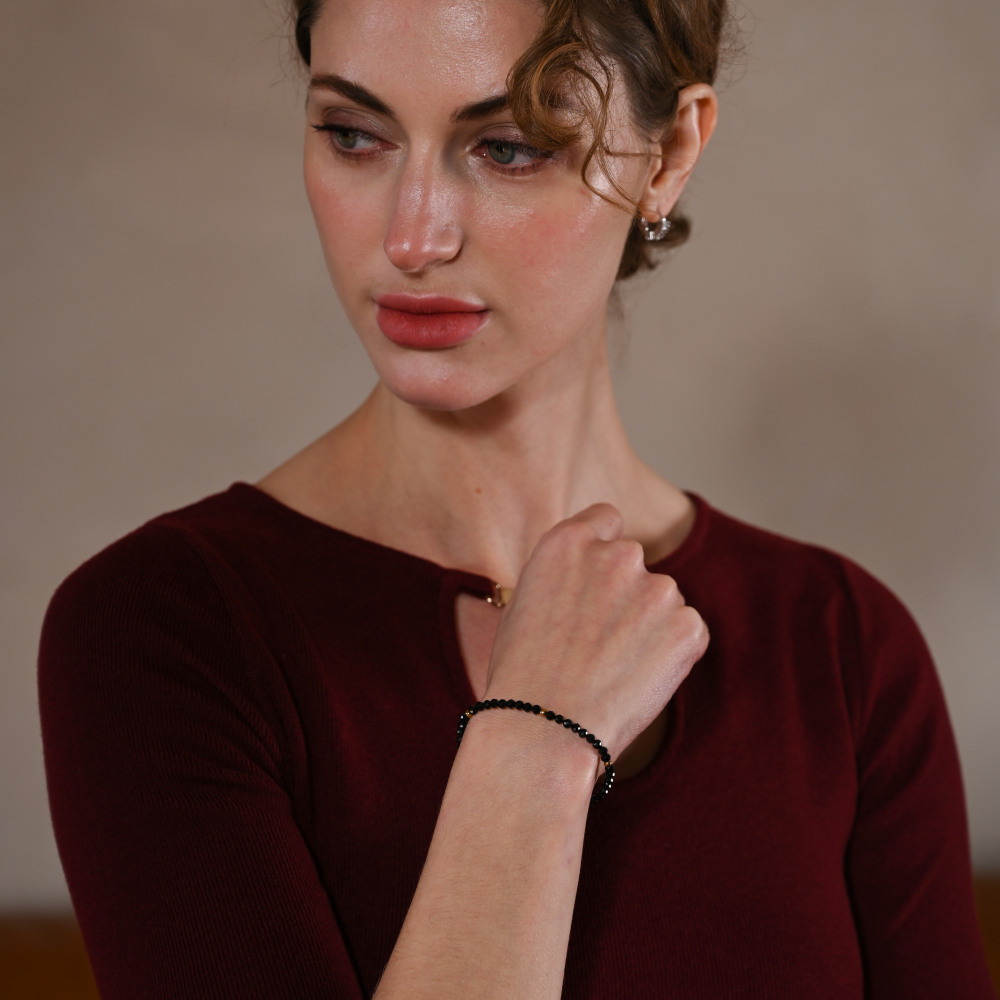 Faceted Black Spinel Bracelet