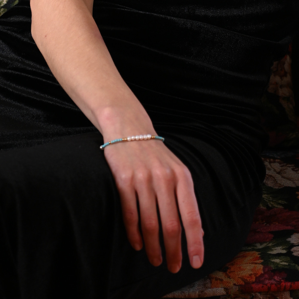 Cryselis Custom Gemstone Bracelet – Turquoise Pearl Healing Bracelet
