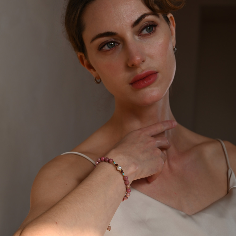 Rose Quartz And Pearl Bracelet
