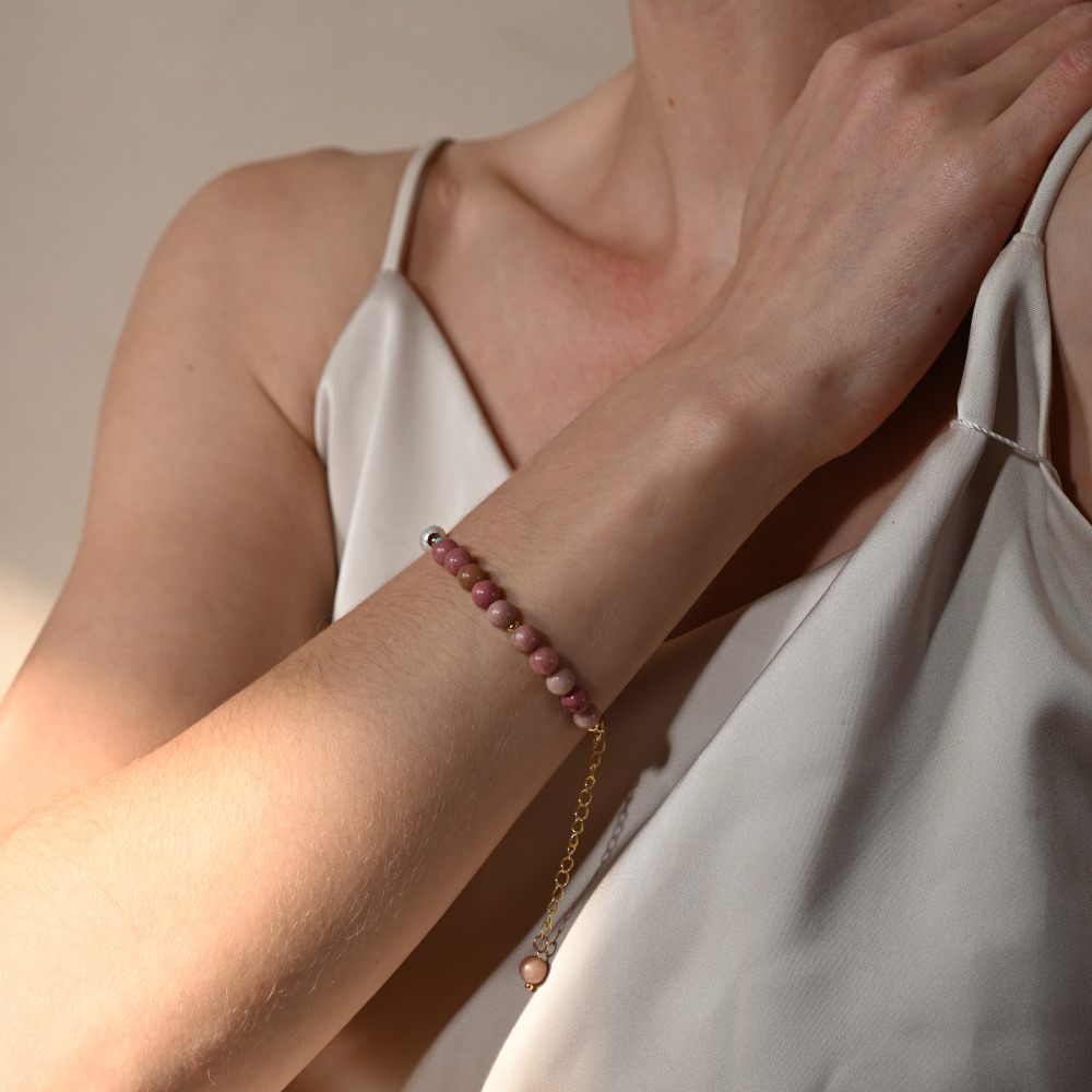 Rose Quartz And Pearl Bracelet
