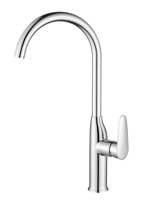YH-K02 High-Arc Kitchen Faucet: Polished Chrome Design for Timeless Kitchen Practicality