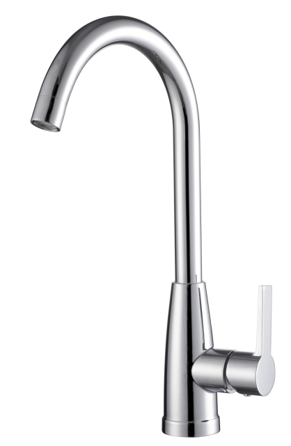 YH-W003-B High-Arc Kitchen Faucet: Polished Chrome Design for Refined Kitchen Functionality