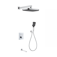 FJ-9A8018-1 Wall-Mounted Shower System: Geometric Precision for a Modern Bathroom Statement