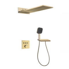 FJ-9A8030-5 Wall - Mounted Shower System: Sleek Squares for Modern Bathroom Luxury