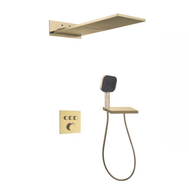 FJ-9A8030-5 Wall - Mounted Shower System: Sleek Squares for Modern Bathroom Luxury