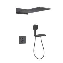 FJ-9A8030-5 Wall - Mounted Shower System: Sleek Squares for Modern Bathroom Luxury