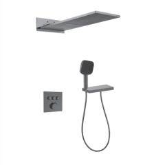 FJ-9A8030-5 Wall - Mounted Shower System: Sleek Squares for Modern Bathroom Luxury