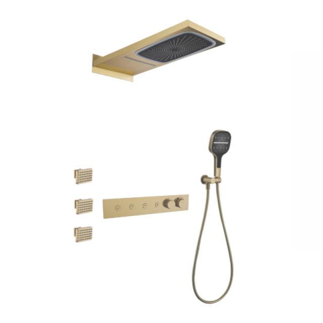 FJ-9A8006-1 Wall - Mounted Shower System: Ultimate Square Design for a Luxurious Bathroom Sanctuary