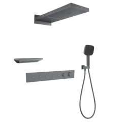 FJ-9A8006-3 Wall - Mounted Shower System: Bold Squares for a Cutting - Edge Bathroom Experience