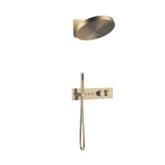 FJ-9A8006-5 Wall-Mounted Shower System: Round-Linear Fusion for Elegant Bathroom Sophistication