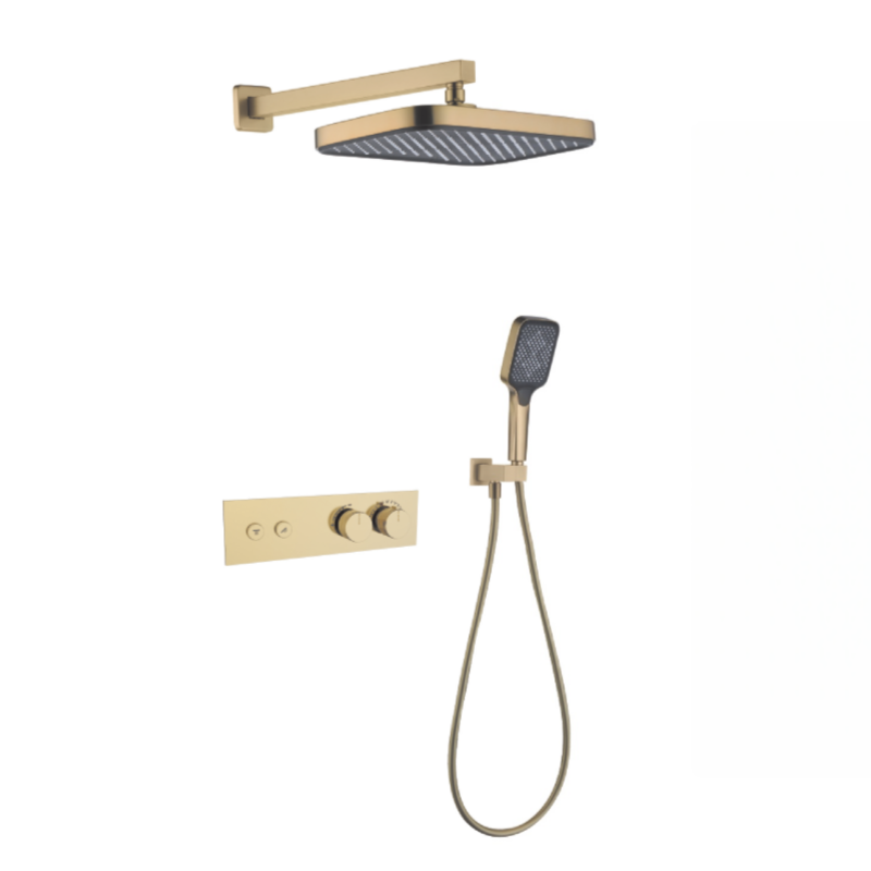 FJ-9A8006-6 Wall-Mounted Shower System: Geometric Aesthetics for Modern Bathroom Luxury