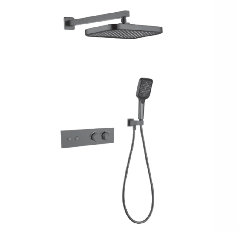 FJ-9A8006-6 Wall-Mounted Shower System: Geometric Aesthetics for Modern Bathroom Luxury