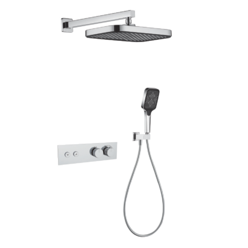 FJ-9A8006-6 Wall-Mounted Shower System: Geometric Aesthetics for Modern Bathroom Luxury