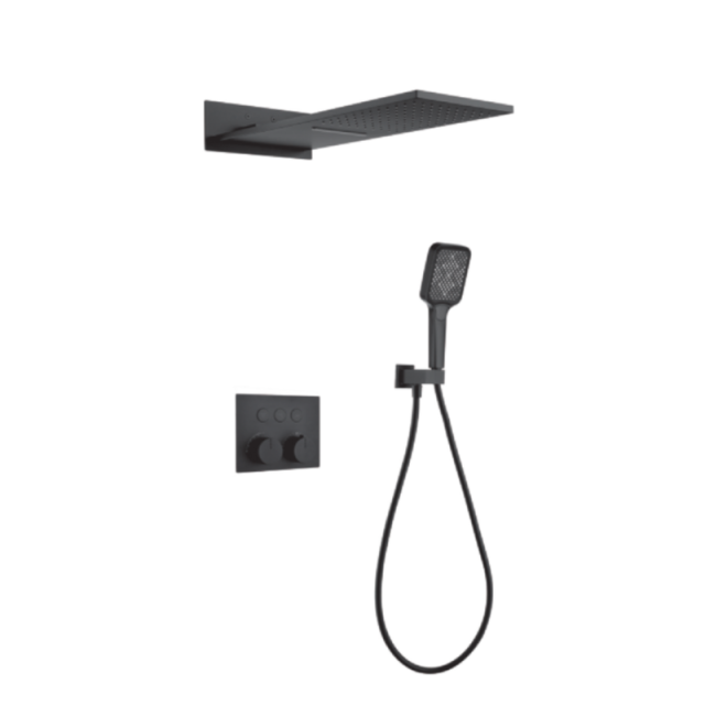 FJ-9A8005 Wall - Mounted Shower System: Geometric Precision for a Sleek Bathroom Upgrade