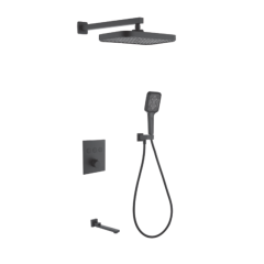 FJ-9A8018-1 Wall-Mounted Shower System: Geometric Precision for a Modern Bathroom Statement
