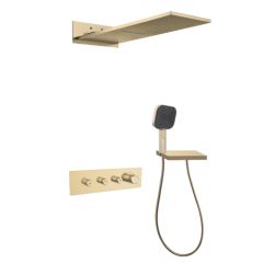 FJ-9A8031-1 Wall - Mounted Shower System: Architectural Square Design for a Modern Bathroom Luxury