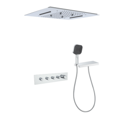 FJ - 9A8031 - 2 Ceiling - Mounted Shower System: Architectural Square Design for a Refined Spa - Like Bathroom Retreat