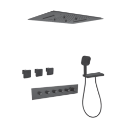 FJ-9A8031-3 Ceiling - Mounted Shower System: Architectural Square Design for a Comprehensive Spa - Like Bathroom Retreat