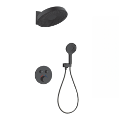 FJ-9A8030-1 Wall-Mounted Shower System: Round Minimalism for a Refined Bathroom Oasis