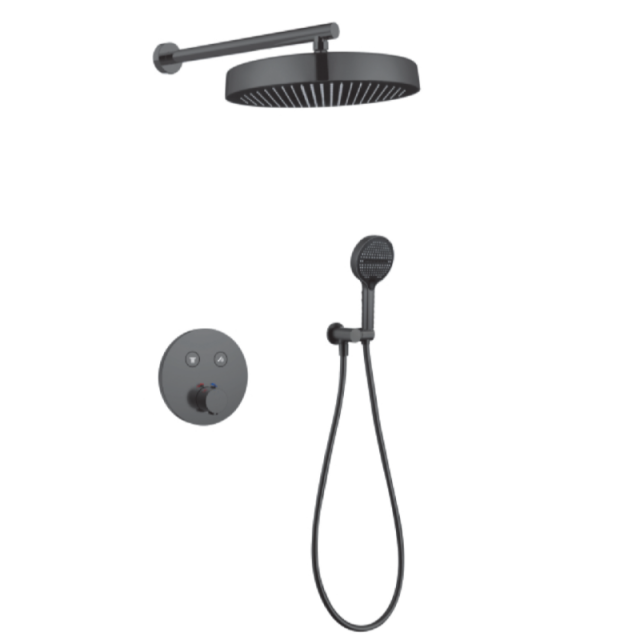 FJ-9A8030-3 Wall - Mounted Shower System: Round Elegance for a Refined Shower Experience
