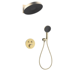 FJ-9A8030-1 Wall-Mounted Shower System: Round Minimalism for a Refined Bathroom Oasis