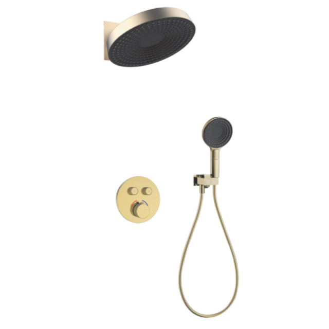 FJ-9A8030-1 Wall-Mounted Shower System: Round Minimalism for a Refined Bathroom Oasis