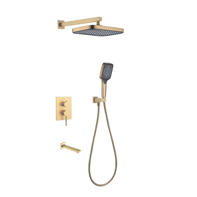 FJ-9A3019-1 Wall - Mounted Shower System: Geometric Squares for a Comprehensive Bathroom Luxury