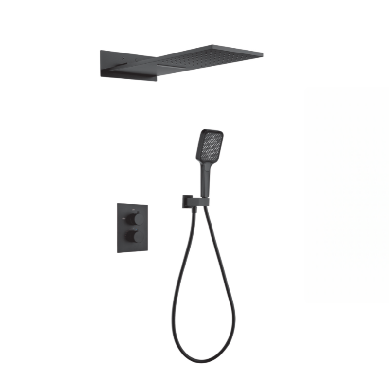 FJ-9A8004-1 Wall - Mounted Shower System: Geometric Squares for a Modern Bathroom Transformation