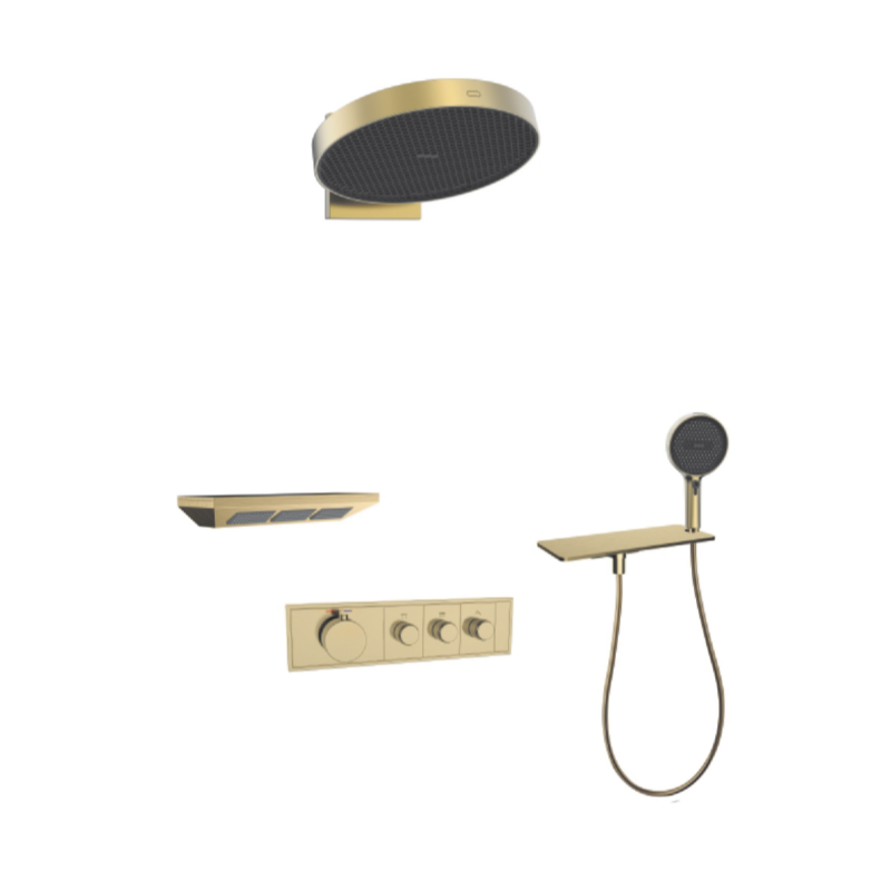 FJ-9A8036-4 Ceiling - Mounted Shower System: Oval - Square Fusion for a Sleek Spa - Like Retreat