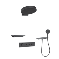 FJ-9A8036-4 Ceiling - Mounted Shower System: Oval - Square Fusion for a Sleek Spa - Like Retreat