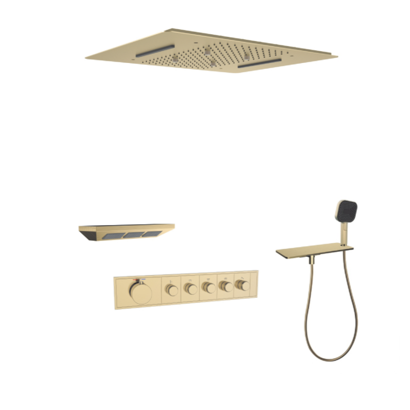 FJ-9A8036-6 Ceiling - Mounted Shower System: Architectural Square Design for a Premium Spa - Like Retreat