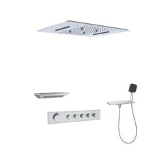 FJ-9A8036-6 Ceiling - Mounted Shower System: Architectural Square Design for a Premium Spa - Like Retreat