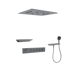 FJ-9A8036-6 Ceiling - Mounted Shower System: Architectural Square Design for a Premium Spa - Like Retreat