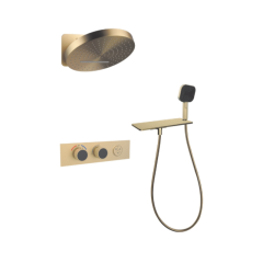 FJ-9A8036-1 Wall - Mounted Shower System: Oval - Square Fusion for Modern Bathroom Elegance