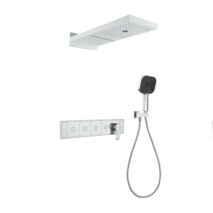 FJ-9A3010-1 Wall - Mounted Shower System: Architectural Squares for a Luxurious Bathroom Statement