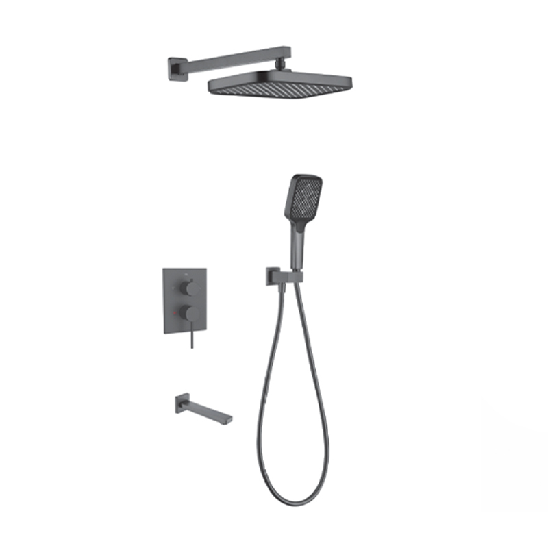 FJ-9A3019-1 Wall - Mounted Shower System: Geometric Squares for a Comprehensive Bathroom Luxury